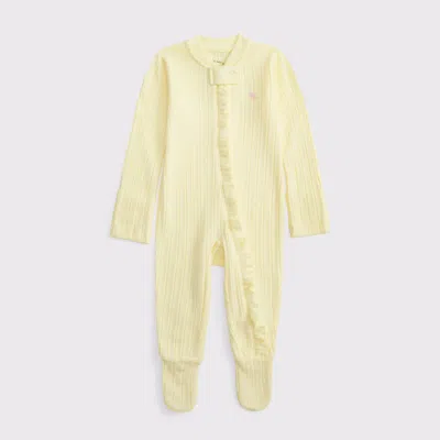 Abercrombie & Fitch Kids' Baby Essential Icon Footed Bodysuit In Yellow