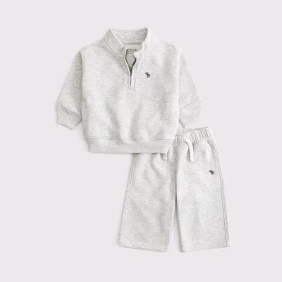 Abercrombie & Fitch Kids' Baby Essential Icon Quarter-zip Set In White
