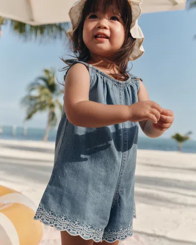 Abercrombie & Fitch Kids' Baby Eyelet Romper In Blue