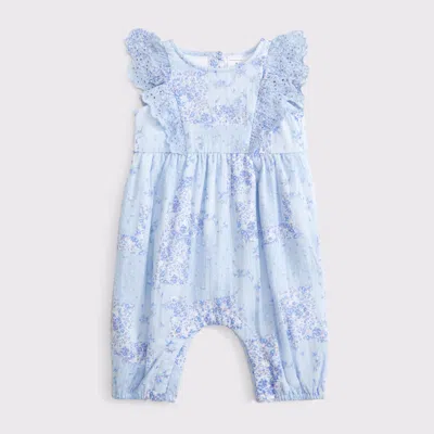 Abercrombie & Fitch Kids' Baby Flutter Sleeve Eyelet Jumpsuit In Multi