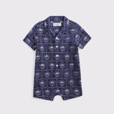 Abercrombie & Fitch Kids' Baby Gauze Romper In Blue