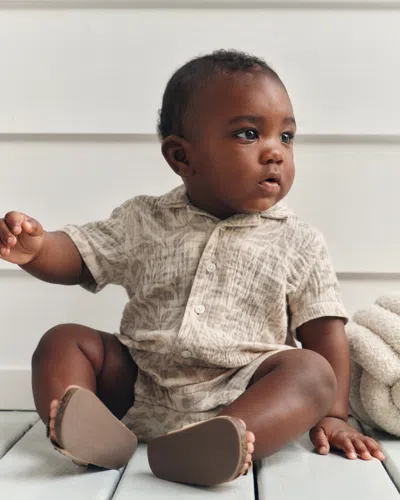 Abercrombie & Fitch Baby Gauze Romper In Neutral