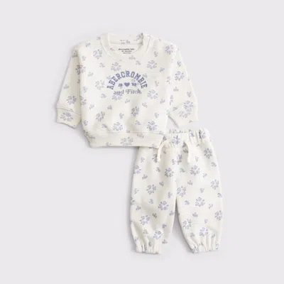 Abercrombie & Fitch Kids' Baby Graphic Logo Set In Cream Floral