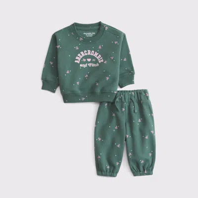 Abercrombie & Fitch Kids' Baby Graphic Logo Set In Green Floral