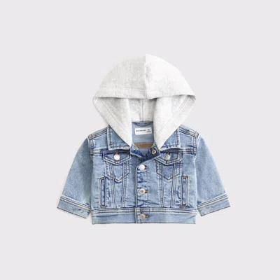 Abercrombie & Fitch Kids' Baby Hooded Denim Jacket In Blue