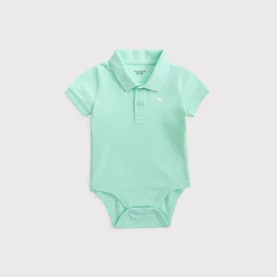 Abercrombie & Fitch Kids' Baby Icon Polo Bodysuit In Blue