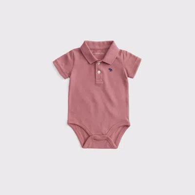 Abercrombie & Fitch Baby Icon Polo Bodysuit In Brown