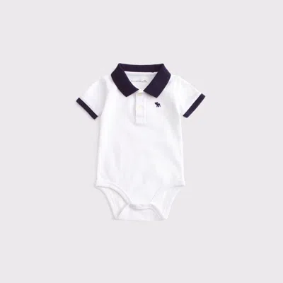 Abercrombie & Fitch Kids' Baby Icon Polo Bodysuit In White