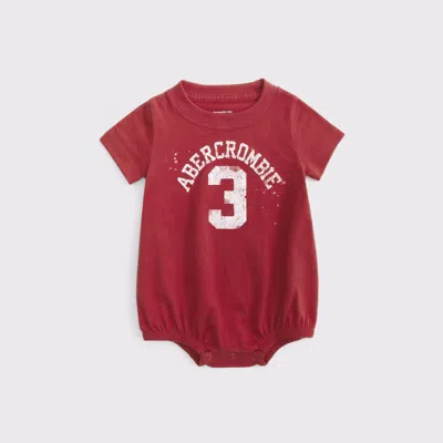 Abercrombie & Fitch Kids' Baby Logo Graphic Bubble Romper In Red