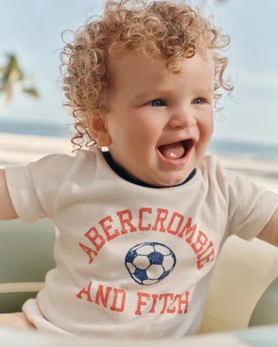 Abercrombie & Fitch Kids' Baby Logo Graphic Bubble Romper In White