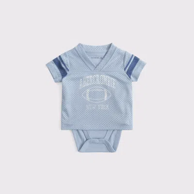 Abercrombie & Fitch Kids' Baby Logo Jersey Bodysuit In Blue