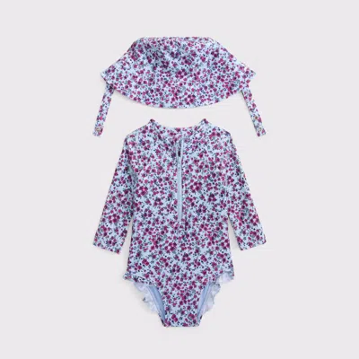 Abercrombie & Fitch Kids' Baby Long-sleeve One-piece Swimsuit Set In Multi