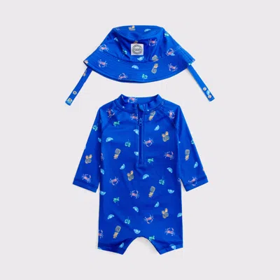Abercrombie & Fitch Kids' Baby Long-sleeve Rashguard Swimsuit Set In Blue