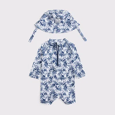 Abercrombie & Fitch Kids' Baby Long-sleeve Rashguard Swimsuit Set In Blue
