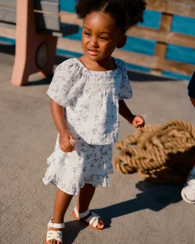 Abercrombie & Fitch Kids' Baby Pleated Lace-trim Top And Skort Set In White