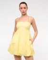 Abercrombie & Fitch Babydoll Bubble Hem Mini Dress In Yellow