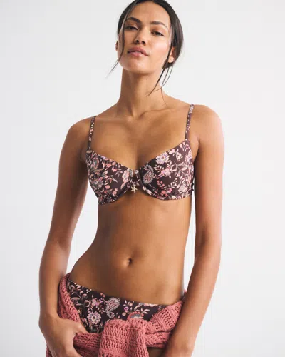 Abercrombie & Fitch Balconette Underwire Bikini Top In Brown