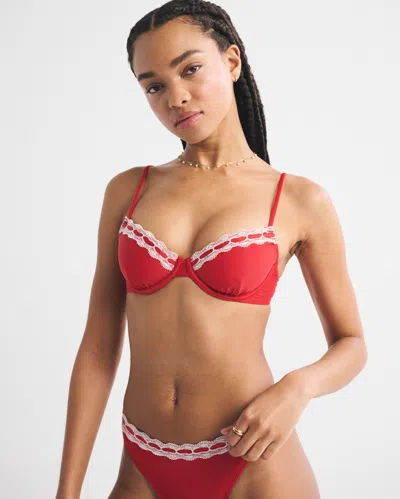 Abercrombie & Fitch Balconette Underwire Bikini Top In Red