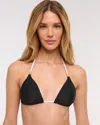 Abercrombie & Fitch Beaded Halter String Triangle Bikini Top In Black
