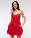 Abercrombie & Fitch Beaded Sweetheart Babydoll Skort In Red