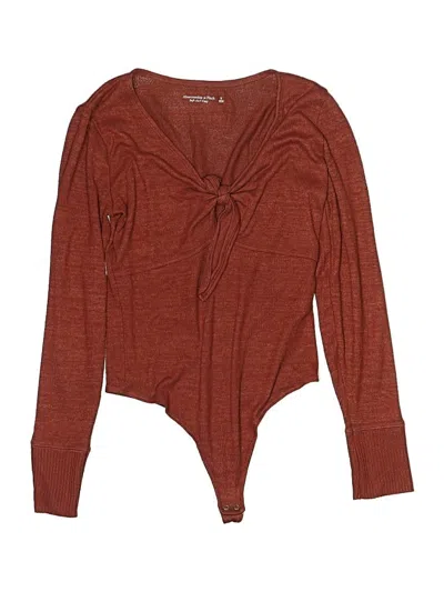 Pre-owned Abercrombie & Fitch Bodysuit In Burgundy