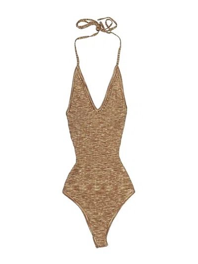 Pre-owned Abercrombie & Fitch Bodysuit In Gold