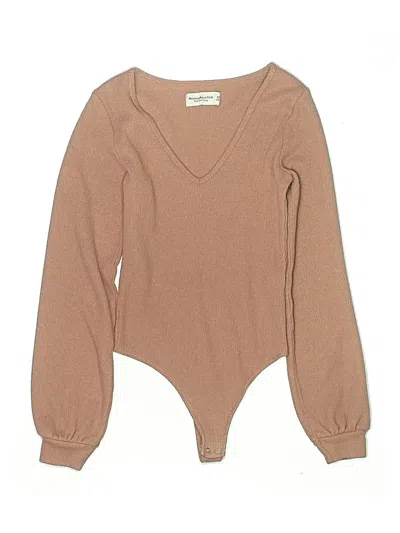Pre-owned Abercrombie & Fitch Bodysuit In Tan