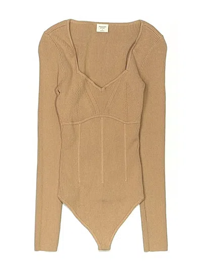 Pre-owned Abercrombie & Fitch Bodysuit In Tan