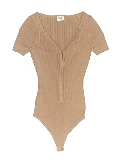 Pre-owned Abercrombie & Fitch Bodysuit In Tan