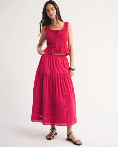 Abercrombie & Fitch Boho Maxi Skirt In Red