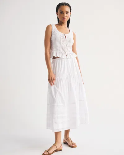 Abercrombie & Fitch Boho Maxi Skirt In White