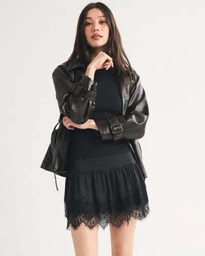 Abercrombie & Fitch Boho Mini Skort In Black