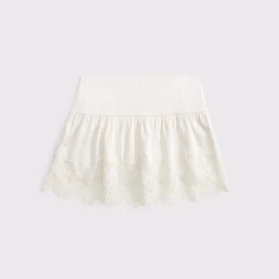 Abercrombie & Fitch Boho Mini Skort In White