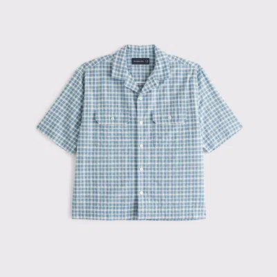 Abercrombie & Fitch Boxy 2-pocket Shirt In Blue