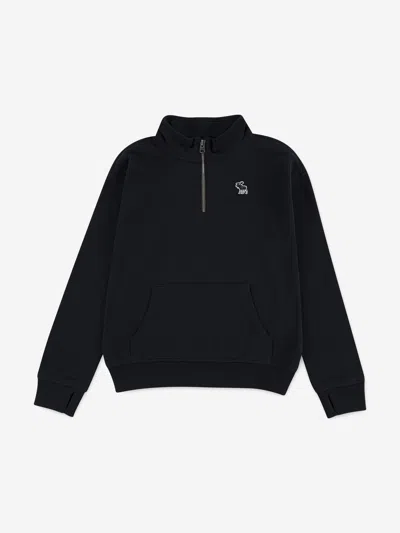 Abercrombie & Fitch Kids'  Boys Essential 1/4 Zip Mock Neck Sweatshirt In Black
