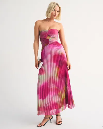 Abercrombie & Fitch Bra-free A&f Giselle Cutout Maxi Dress In Pink