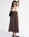 Abercrombie & Fitch Bra-free Clasp-back Flowy Maxi Dress In Multi