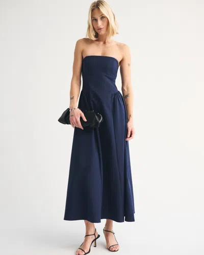 Abercrombie & Fitch Bra-free Dipped Waist Maxi Dress In Multi