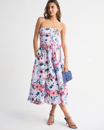 Abercrombie & Fitch Bra-free Dipped Waist Midi Dress In Brown