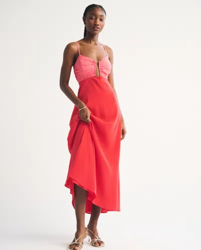 Abercrombie & Fitch Bra-free Hardware Maxi Dress In Orange