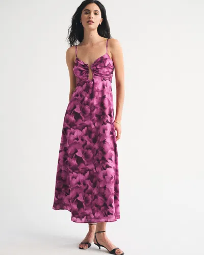 Abercrombie & Fitch Bra-free Hardware Maxi Dress In Pink