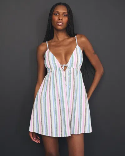 Abercrombie & Fitch Bra-free Linen-blend Tie-front Skort