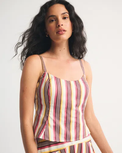 Abercrombie & Fitch Bra-free Scoopneck Set Top In Multi