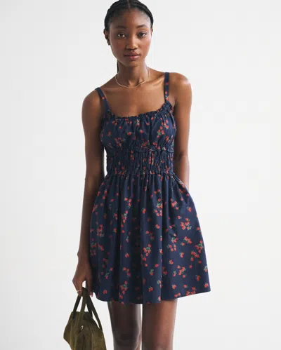 Abercrombie & Fitch Bra-free Smocked Waist Mini Dress In Multi