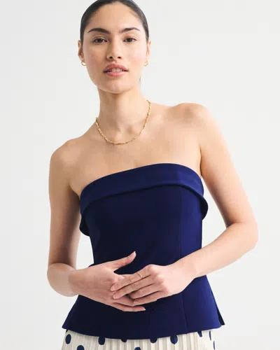 Abercrombie & Fitch Bra-free Strapless Set Top In Blue