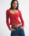 Abercrombie & Fitch Bra-free Twist Sweater In Red