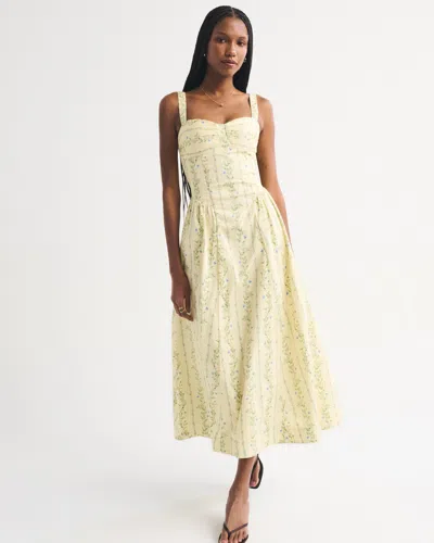 Abercrombie & Fitch Bra-free Dipped-waist Maxi Dress In Yellow