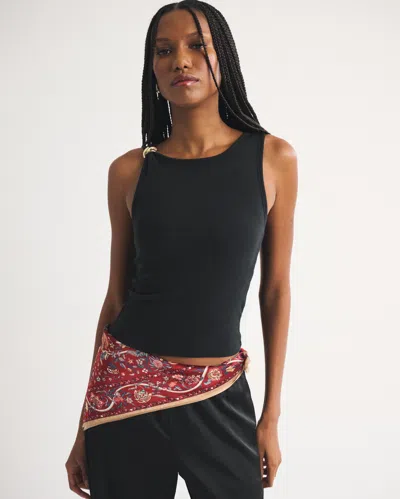 Abercrombie & Fitch Bra-free Hardware High-neck Tank In Black