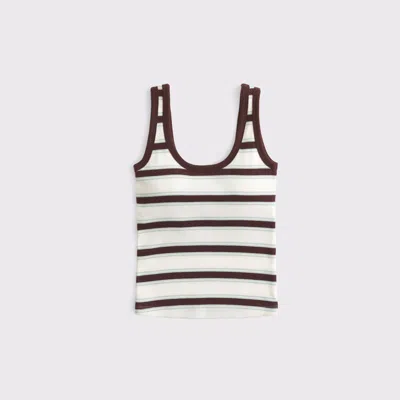 Abercrombie & Fitch Bra-free Rib Scoopneck Tank In White