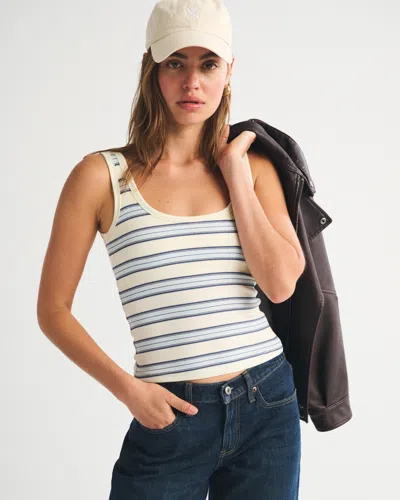 Abercrombie & Fitch Bra-free Rib Scoopneck Tank In Yellow